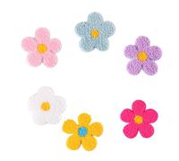 Greabuy Lot de 6 petites fleurs à coudre brodées à repasser pour réparation de jeans
