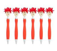 Greabuy Lot de 6 stylos à bille rétractables à tête serpillère de 1,0 mm pour bureau, école