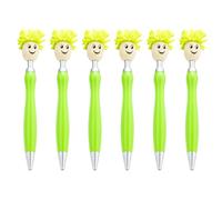 Greabuy Lot de 6 stylos à bille rétractables à tête serpillère de 1,0 mm pour bureau, école