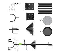 Greabuy Mangeoire à oiseaux de forme incurvée modifiable avec barrière pour animaux sauvages et construction en métal robuste anti-écureuil