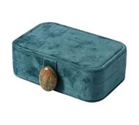 Greabuy Organisateurs de bijoux pratiques en bois avec intérieur en velours doux, parfait pour bagues, boucles d'oreilles et colliers, petit planificateur portable, élégant présentoir de mariage