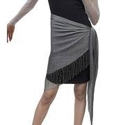 Greabuy Paréo scintillant pour femme - Écharpe légère en polyester avec pompons pour piscine, Fil gris argenté, 190*5512