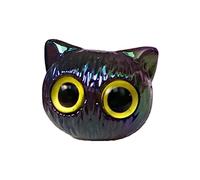 Greabuy Perle en acrylique 3D en forme de tête de chat avec gros yeux de dessin animé - Fait à la main - Bracelet collier bijoux