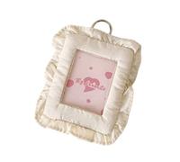 Greabuy Petit coussin décoratif avec crochet pour le rangement des impressions, étui multifonction pour cartes, accessoire à suspendre au mur, porte-clés, pochette de présentation photo, blanc, One