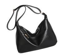 Greabuy Petit sac à bandoulière en cuir synthétique pour femme, sac à main tendance avec sangle réglable pour femme, Noir