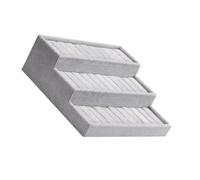 Greabuy Plateau de présentation de bijoux en velours givré à 3 niveaux avec base robuste pour boucles d'oreilles, présentoirs de bijoux