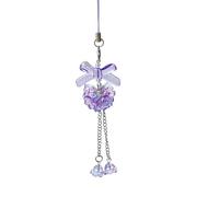 Greabuy Porte-clés pour femme, chaîne de téléphone à nœud tendance, fait à la main, bijoux de téléphone, hortensia, accessoires accrocheurs, violet