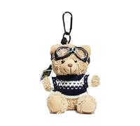 Greabuy Porte-clés pour femme, joli porte-clés ours pour sac et clé en peluche, breloque de téléphone, décoration animale, Sweat bleu et noir