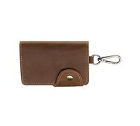 Greabuy Portefeuille rétro moderne en polyuréthane pour voyageurs d'affaires, porte-cartes pour voyage, accessoire de fixation à la taille, porte-clés rétro pour homme, marron, One Size