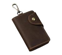 Greabuy Portefeuille rétro moderne en polyuréthane pour voyageurs d'affaires, porte-cartes pour voyage, accessoire de fixation à la taille, porte-clés rétro pour homme, Couleur café., One Size