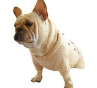 Greabuy Pull d'hiver pour chien - Doux pour la peau - Col rond - Coupe-vent - Vêtements tendance pour animaux de compagnie - Pulls pour petits chiens pour chiens pour chats de Noël