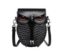 Greabuy Sac à main à bandoulière en cuir synthétique pour femme et fille Motif chouette, Tel que montré