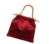 Greabuy Sac à main de mariage rouge avec broderie, nouveau sac à main en tissu chinois pour organiser les essentiels de mariage, Section 1.