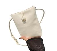 Greabuy Sac de téléphone compact en cuir PU à la mode, sac à main à bandoulière tressée, sacoche pour étudiants et banlieusards en ville, sac pour le shopping, blanc, One Size