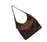 Greabuy Sac imprimé léopards de grande capacité, sac en daim spacieux pour femme, léger, travail, voyage, shopping, sac à bandoulière essentiel en daim, Imprimé Léopard Café