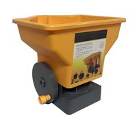 Greabuy Semoir de jardin portable polyvalent pour une propagation efficace des engrais, semis de sel, manivelle manuelle réglable, grande capacité, épandeur de semis d'herbe à main