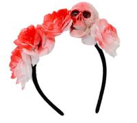 Greabuy Serre-tête de mort floral Halloween avec accessoires pour cheveux fantaisie tendance pour fêtes costumées et