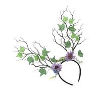 Greabuy Serre-tête en bois de cerf de fleurs pour femmes et enfants, serre-têtes de renne pour renaissances