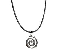 Greabuy Tendance Tendance Soleil Étoile Pendentif Collier Tempérament Simple Froid Réglable Corde Noire, 455CM, Acier inoxydable