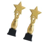 Greabuy Trophées de récompense en plaqué or pour compétition, jeu de sport, récompense, étoile, fournitures scolaires, trophées de récompense en plaqué or