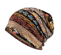 Greabuy Turban doux pour femme - Chapeau souple sans bord avec impression numérique confortable et respirant, Fleurs de café, 5559cm