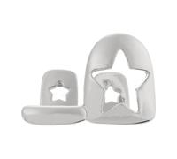 Greabuy Unique étoile à cinq points creux Hip Hop Grillzs bijoux dentaires en cuivre lisse accessoire dentaire pour fêtes costume étoile creuse bijoux dentaires