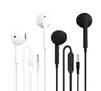 Greacesrio 2 Pack Écouteurs Filaire Intra-Auriculaires Oreillettes, Noir, Design Ergonomique, Compatibles avec 3.5mm, Contrôle des Appels HD, Qualité Sonore Professionnelle, Léger et Portable