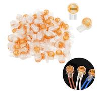 Greacesrio Lot de 100 Connecteurs UY Butt Splice de Type K2, Connecteurs de Câble Téléphonique Étanche Double Lame, Terminal Butt en Plastique pour Câble de Données, Téléphone (Orange)