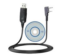 Greacesrio Programming Cable pour Talkie-walkie Compatible avec BaoFeng UV-5R/5RA/5R Plus/5RE, Câble de Programmation avec Pilote CD Logiciel pour UV3R Plus, BF-888S, 5R EX, 5RX3, GA-2S