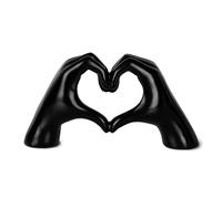 greafy Sculpture décorative en forme de main et de cœur pour salon et chambre à coucher - Statue de main en forme de cœur - Pour mariage, partenaire, mère, grand-mère, noir