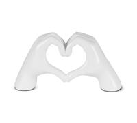 greafy Sculpture décorative en forme de main et de cœur pour salon et chambre à coucher - Statue de main en forme de cœur - Pour mariage, partenaire, mère, grand-mère, blanc