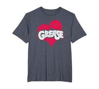 Grease Heart T-Shirt, Homme Grandes Tailles, Bleu Chiné, 4X Tall