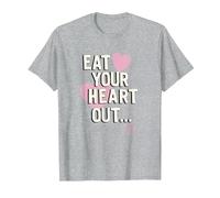Grease Pink Ladies Eat Your Heart Out T-Shirt, Homme, Gris Chiné, L