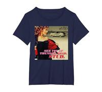Grease se voit à Thunder Road, Stud Sandy T-Shirt, Femme Grandes Tailles, Bleu Marine, 6X