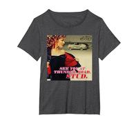 Grease se voit à Thunder Road, Stud Sandy T-Shirt, Femme Grandes Tailles, Chiné Foncé, 1X