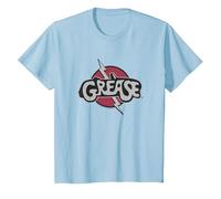 Grease Title Logo Patch T-Shirt, Enfant, Bleu Céleste, 4 Ans