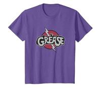 Grease Title Logo Patch T-Shirt, Enfant, Violet Chiné, 4 Ans