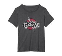 Grease Title Logo Patch T-Shirt, Femme Grandes Tailles, Chiné Foncé, 1X