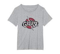Grease Title Logo Patch T-Shirt, Femme Grandes Tailles, Gris Chiné, 1X