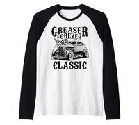 Greaser Forever Classic Sock Hop 1950s Rockability Vintage Manche Raglan
