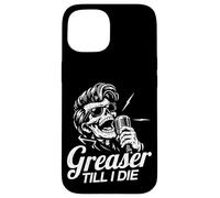 Greaser Till I Die Horror Rockabilly Squelette Alt Rock Coque pour iPhone 15