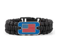 Great 1 Bracelet Paracord Drapeau Américain avec Fermoir Boucle Détachable Accessoire Tactique Militaire Survivaliste, 9 Inch, Métal, Sans pierre précieuse