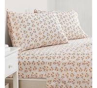 Great Bay Home Parure de lit 4 pièces en Microfibre Ultra Douce à imprimé Floral. sans Plis, Confortable, pour Toutes Les Saisons. (Lit Double, Petites Fleurs aquarelles)