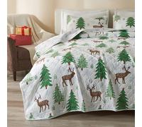 Great Bay Home Parure de lit de Noël 3 pièces avec Couvre-oreillers - Couvre-lit réversible avec Motif de Vacances - Collection Holly (très Grand lit)