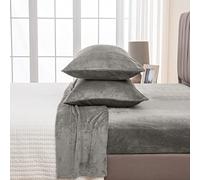 Great Bay Home Parure de lit en Micro-Polaire Extra Douce en Velours Pelucheux pour Grand lit - Draps de Luxe en micropeluche Qui ne boulochent Pas, Poche Profonde - Collection somptueuse en Velours