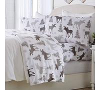Great Bay Home Parure de lit Lodge en Velours Extra Doux et Peluche en Micro Polaire | Draps de Vacances de Luxe en micropeluche Qui ne boulochent Pas, Poche Profonde | Collection somptueuse en