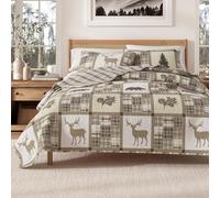 Great Bay Home Stonehurst Collection Stonehurst Parure de lit 2 pièces réversible Toutes Saisons pour Enfant avec 1 taie d'oreiller Motif Lodge