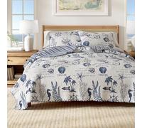 Great Bay Home The Catalina Collection Parure de lit 3 pièces avec Couvre-oreillers en Microfibre Douce pour Toutes Les Saisons, Motifs attrayants de Paysage Marin, Lavable en Machine (lit Simple)