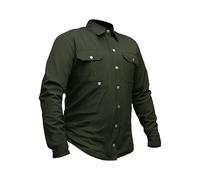 GREAT BIKERS GEAR - Chemise de moto pour homme renforcée avec doublure de protection en aramide, vert olive, 3XL