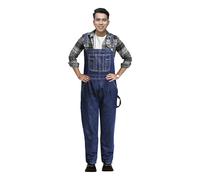 GREAT BIKERS GEAR - Salopette en jean salopette jeans salopette et bretelles combinaison pro Heavy Duty Workwear Pants, Bleu foncé, 36W x 32L